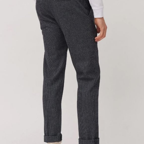 PERCIVAL Dress Trousers Navy Mini Check - Picture 3 of 3